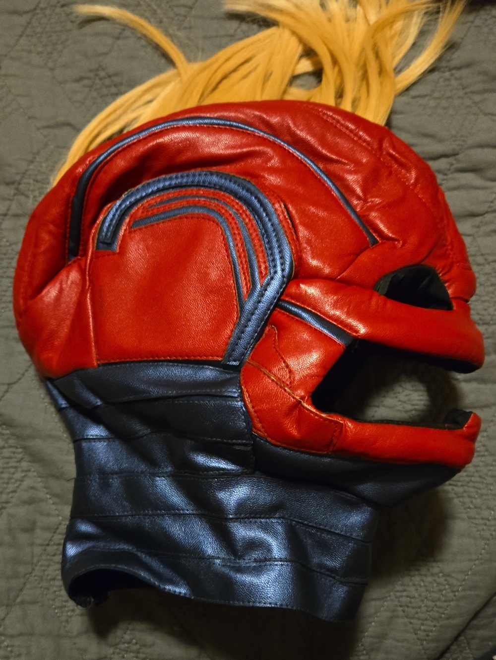 Captain Marvel Costume Helmet with Matching Gloves